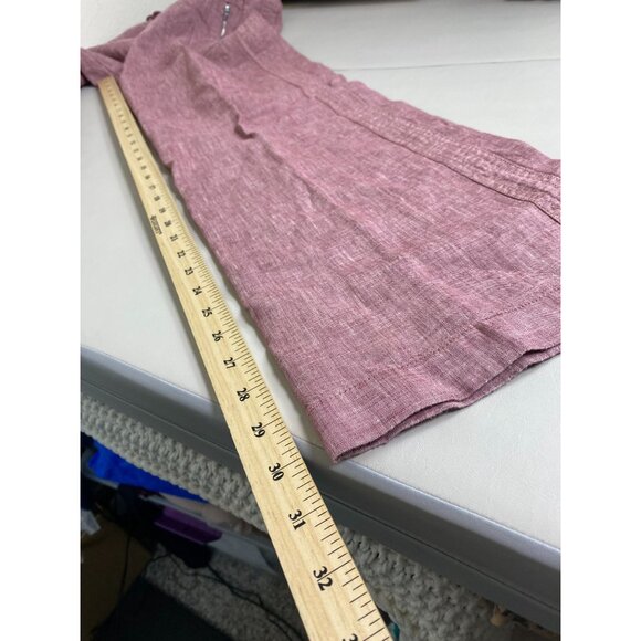 Athleta Womens Cabo Linen Wide leg Pants Size 2 Pink Drawstring Relaxed Fit - Picture 8 of 16